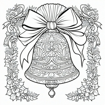 New Year Bell with Festive Ribbon