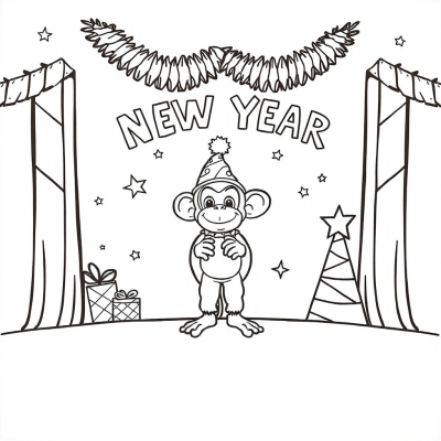 New Year with a Funny Monkey