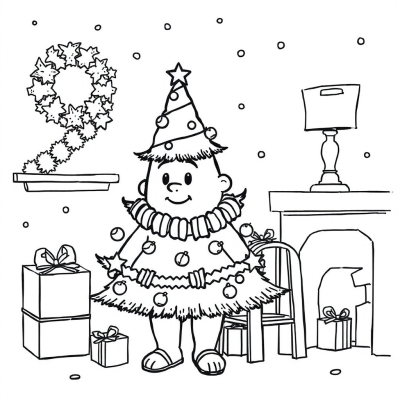 Patrick Decorated like a Christmas Tree