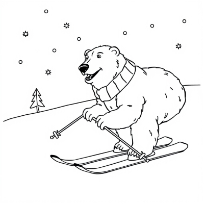 Polar Bear on Skis