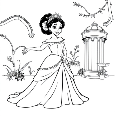 Princess Tiana in a Gorgeous Dress