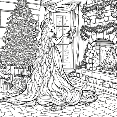 Rapunzel by the Christmas Tree