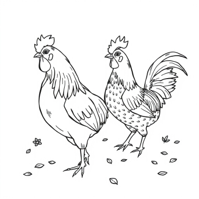 Rooster and Hens