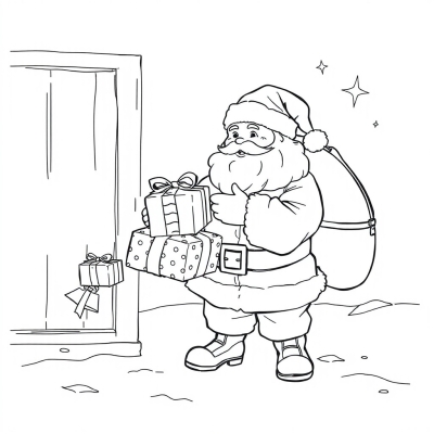 Santa Claus Brings Gifts
