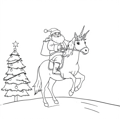 Santa Claus on a Unicorn