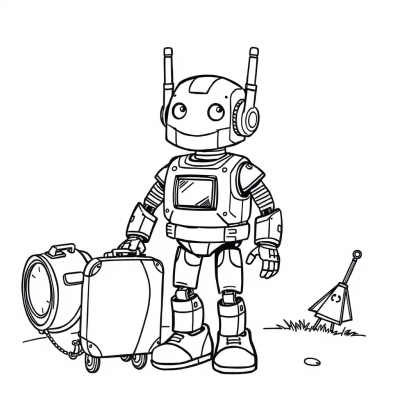 Robot Holding a Suitcase