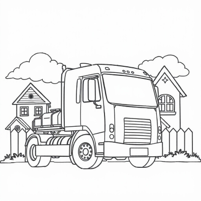 Truck Near Houses