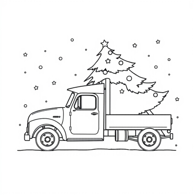 Truck with Christmas Tree