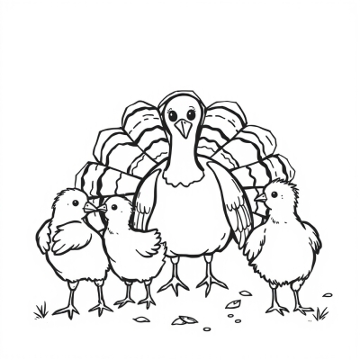 Turkey and Chicks