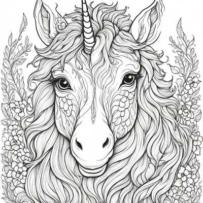 Unicorn Head with Mane