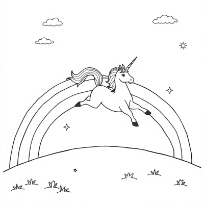 Unicorn Jumping Over the Rainbow
