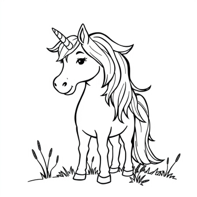 Unicorn with Long Mane