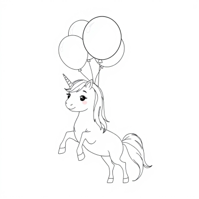 Unicorn with Balloons
