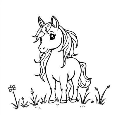 Unicorn with Wavy Mane