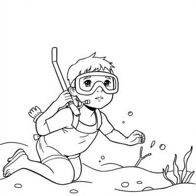 Boy and Snorkeling