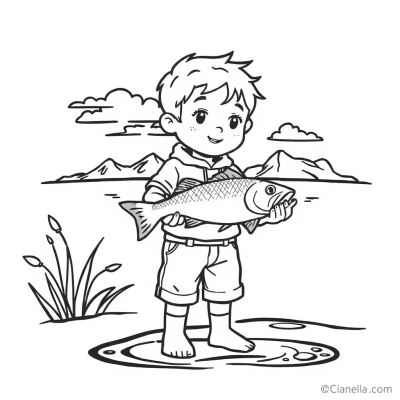 A Boy Caught a Fish