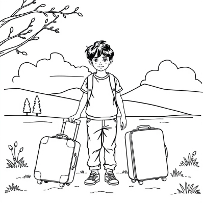 Boy with Suitcases
