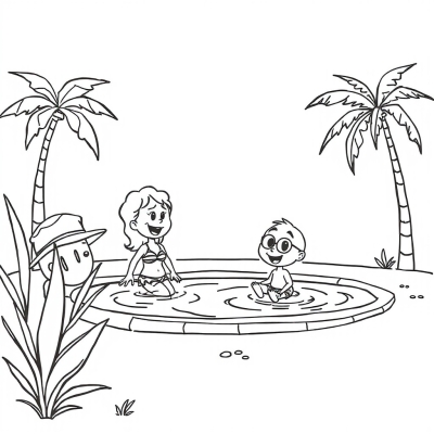 Cartoons in the Pool