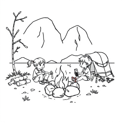 Kids by the Campfire