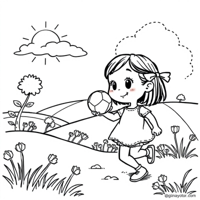 Girl with a Ball for Kids