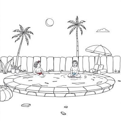 Kids at the Summer Pool
