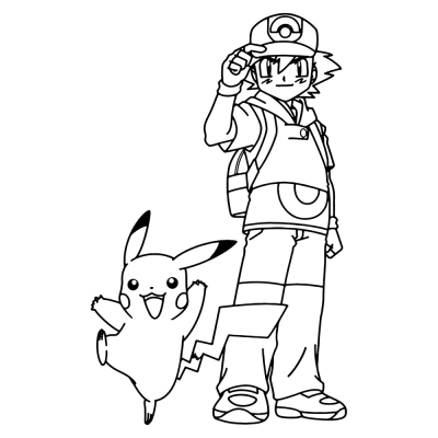 Pikachu and Ash Ketchum