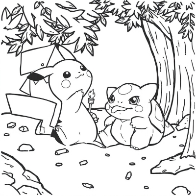 Pikachu and Bulbasaur Eat Candy