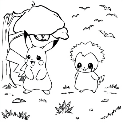 Evolutions of Pikachu and Hoothoot