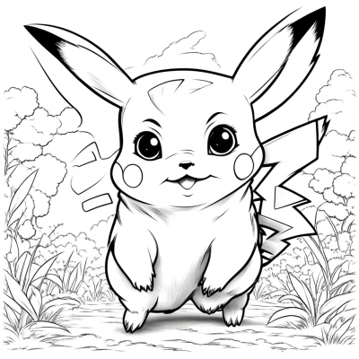 Pikachu Running on All Fours
