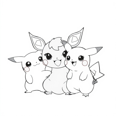 Pikachu, Vileplume, and Togepi