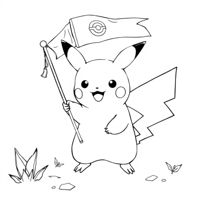 Pikachu with Flag