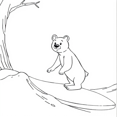 Surfing with Bear Cub