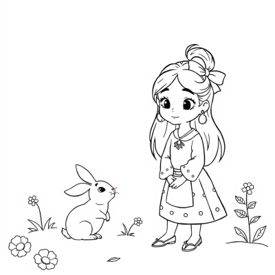 Asha and the Rabbit from the Wishful Dream