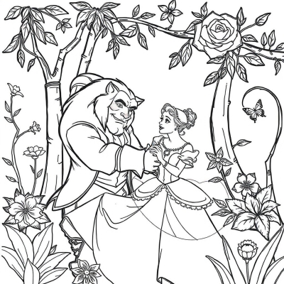 Beauty and the Beast Dance in the Garden