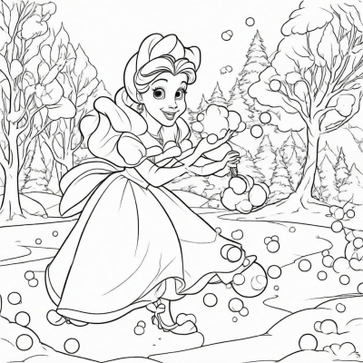 Belle Plays in the Snow