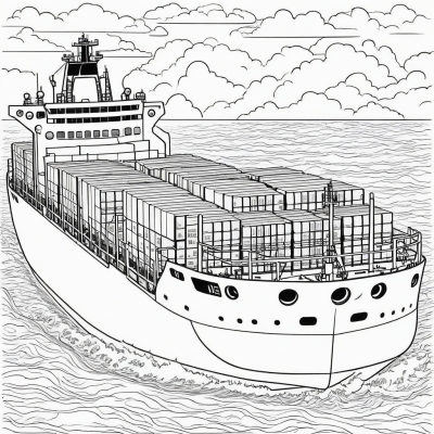 Large Cargo Ship with Containers