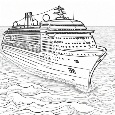 Grand Cruise Ship in the Sea