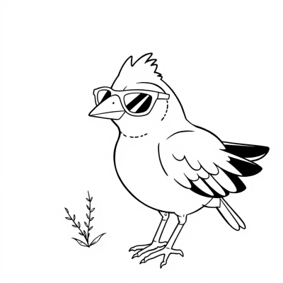 Bird in Sunglasses for Kids