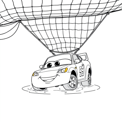 Car Caught in a Net