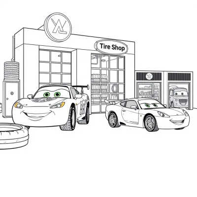 Cars at the Tire Shop