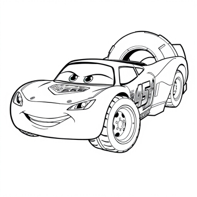 Lightning McQueen Gets a Flat Tire