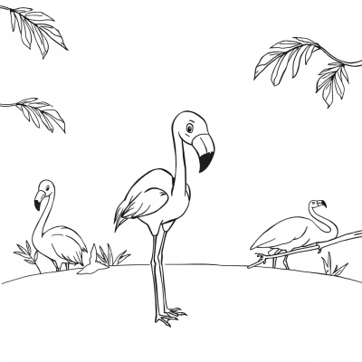 Cartoon Flamingo