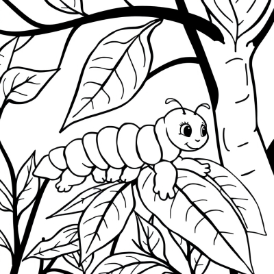 Caterpillar on Leaves