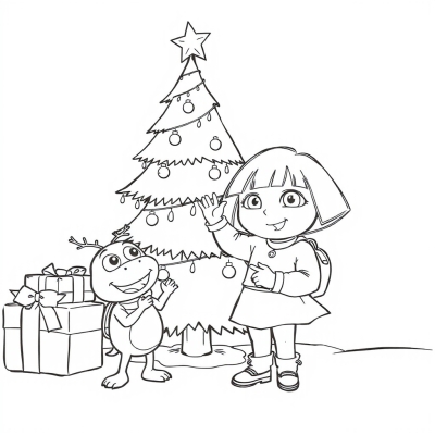 Dora and Boots Decorate the Christmas Tree