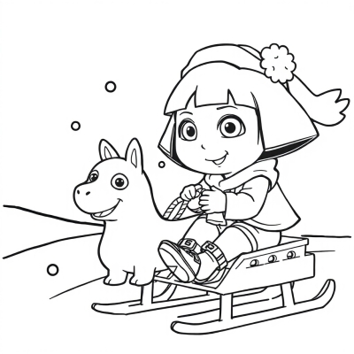 Dora and Boots on Sleighs