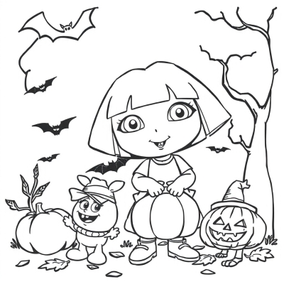 Dora and Boots on Halloween
