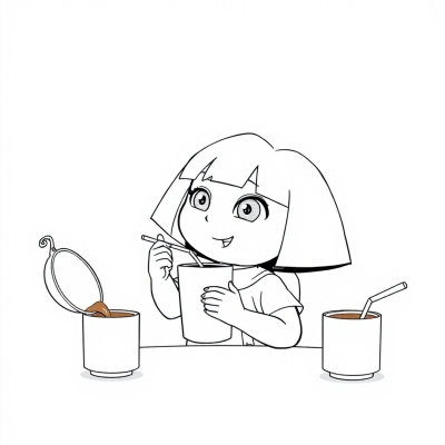 Dora Drinks Hot Chocolate