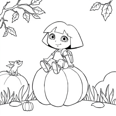 Dora on a Pumpkin
