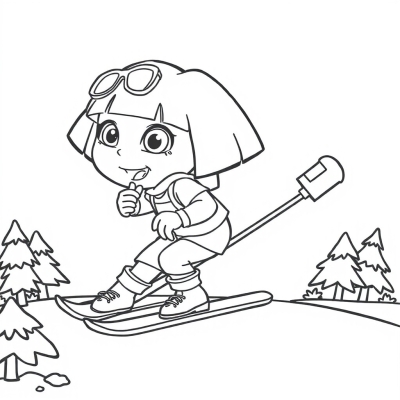 Dora on Skis