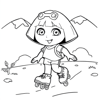 Dora the Explorer on Roller Skates